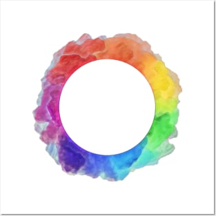 Circle Rainbow Watercolour Painting Posters and Art